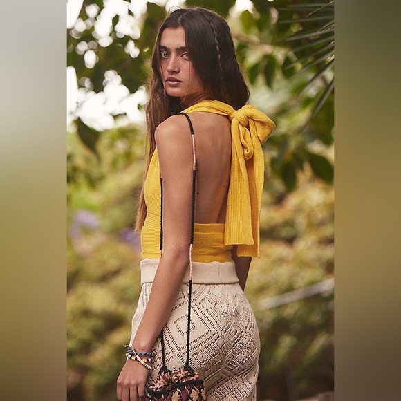 Free People Orchid Convertible Open Back Sweater Tank - Picture 1 of 8